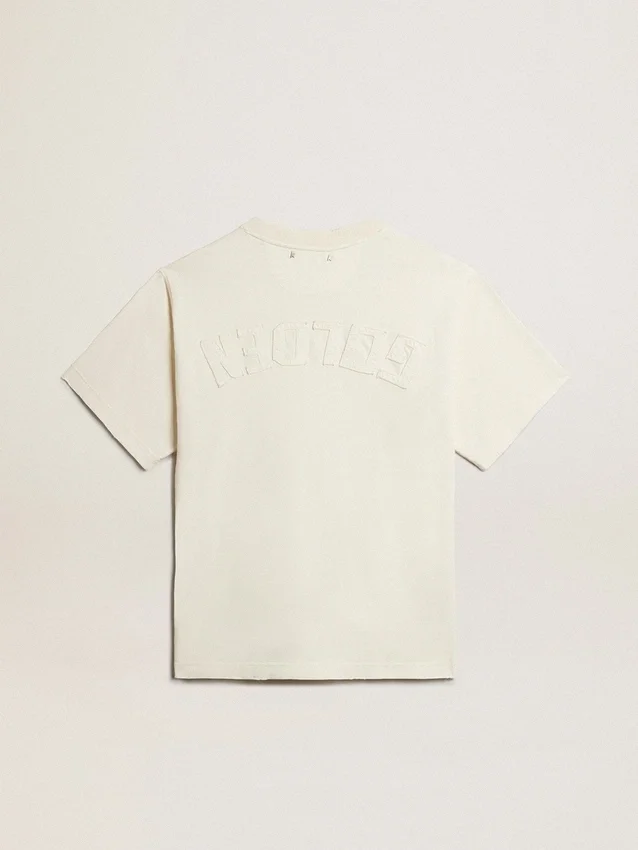 T-shirt blanc vieilli avec logo inversé dans le dos - Jersey Capsule
