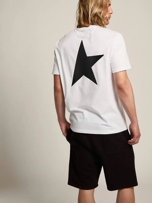 T-shirt de la collection Star Collection avec logo et étoile noirs contrastés