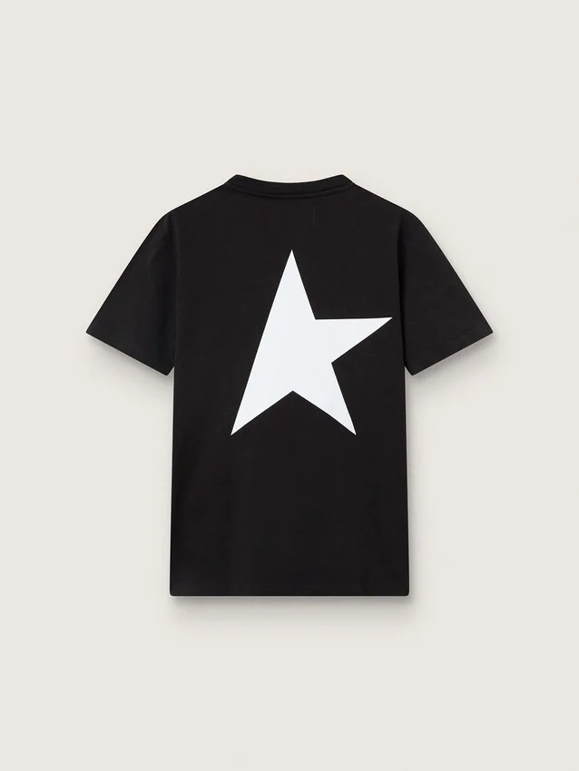 T-shirt de la Star Collection avec logo et étoile blancs contrastés