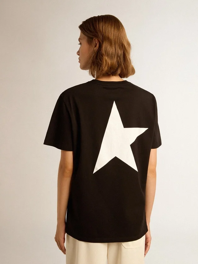 T-shirt de la Star Collection avec logo et étoile blancs contrastés