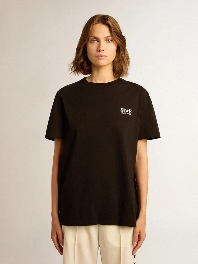 T-shirt de la Star Collection avec logo et étoile blancs contrastés