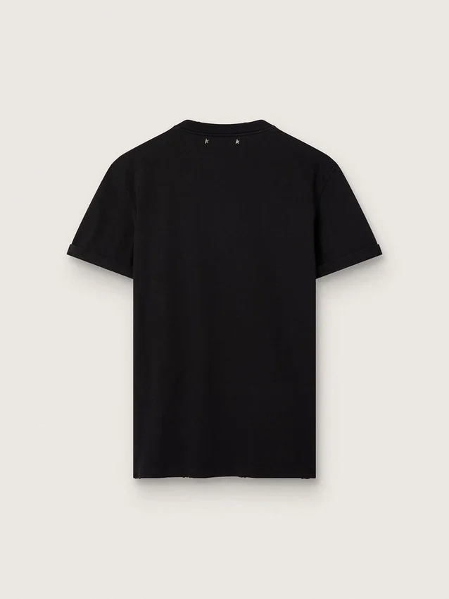 Chemise pour femme à la coupe classique et effet vieilli, noir