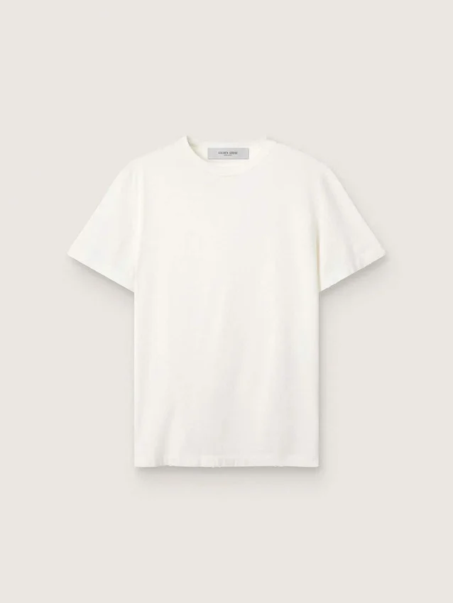 T-shirt femme à la coupe classique et effet vieilli, de couleur blanche