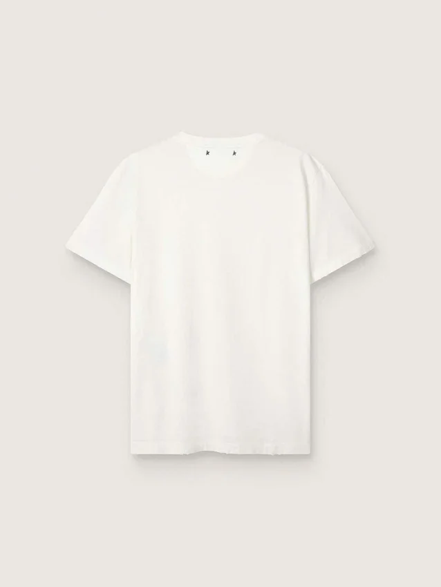 T-shirt femme à la coupe classique et effet vieilli, de couleur blanche