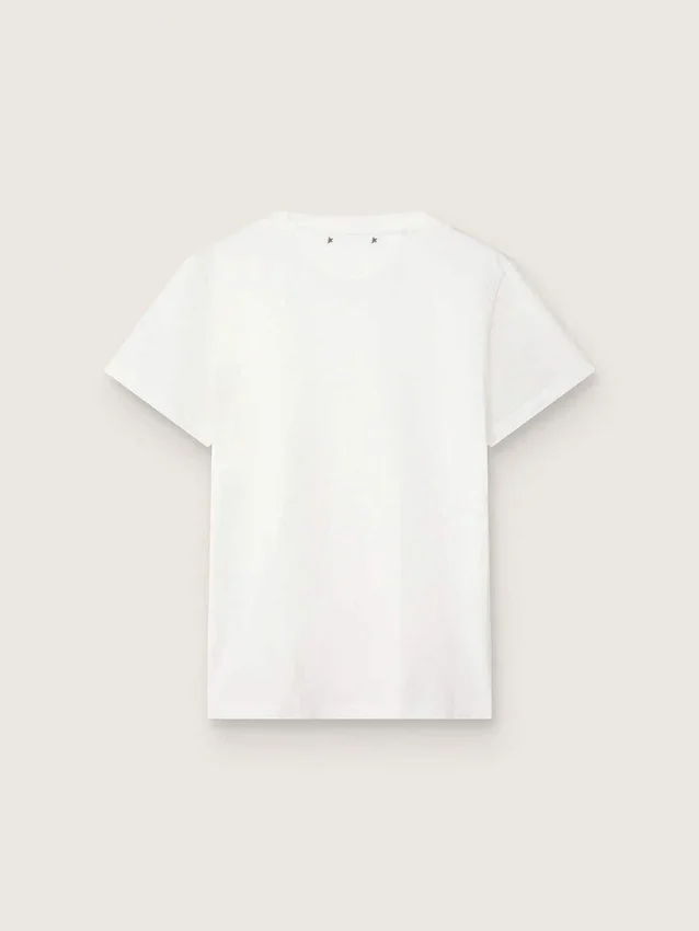 T-shirt femme slim-fit effet vieilli, blanc