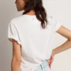 T-shirt femme slim-fit effet vieilli, blanc