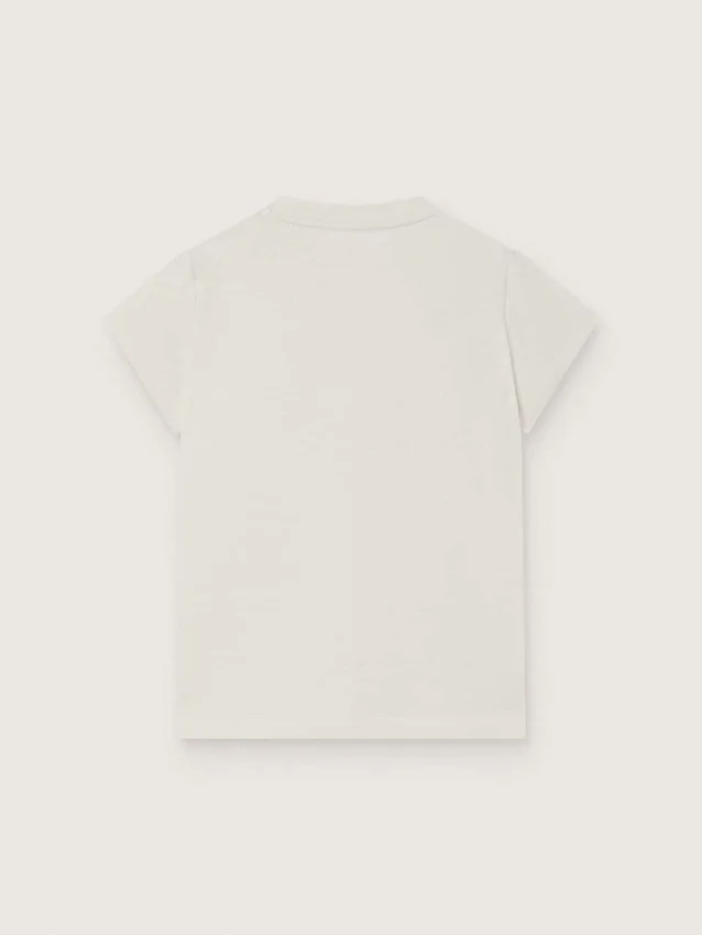 T-shirt Journey pour fille en jersey de coton blanc avec clous argentés