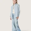 T-shirt Journey pour fille en jersey de coton blanc avec clous argentés