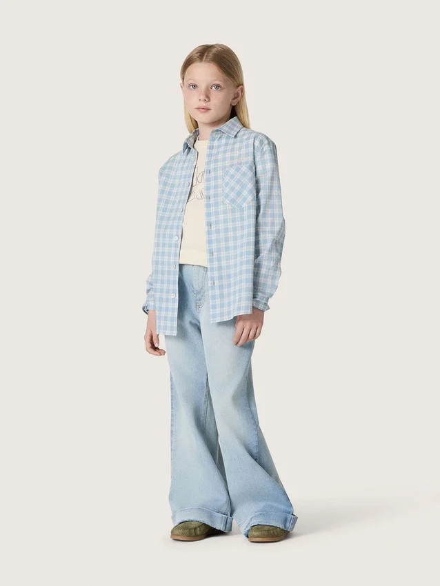 T-shirt Journey pour fille en jersey de coton blanc avec clous argentés
