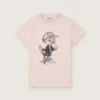 T-shirt Journey pour filles en jersey de coton rose avec imprimé numérique de la mascotte