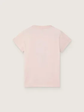 T-shirt Journey pour filles en jersey de coton rose avec imprimé numérique de la mascotte