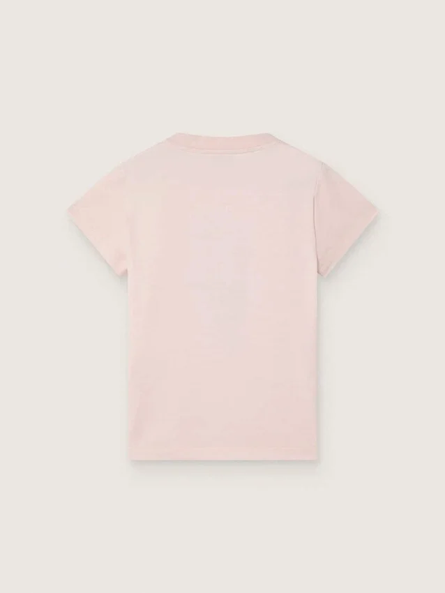 T-shirt Journey pour filles en jersey de coton rose avec imprimé numérique de la mascotte