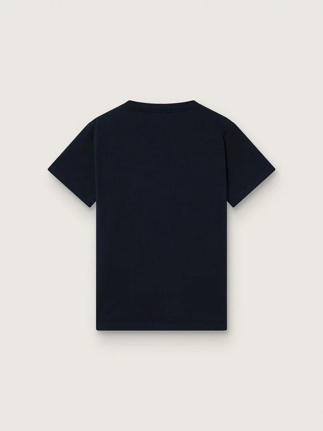T-shirt Journey pour garçon en jersey de coton bleu avec imprimé numérique de la mascotte