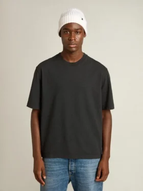 T-shirt noir délavé avec logo inversé dans le dos – Capsule Jersey