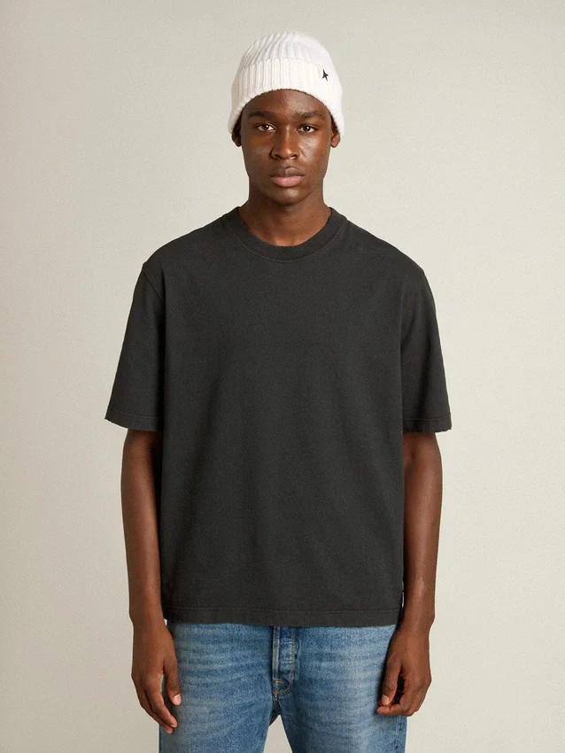 T-shirt noir délavé avec logo inversé dans le dos - Capsule Jersey