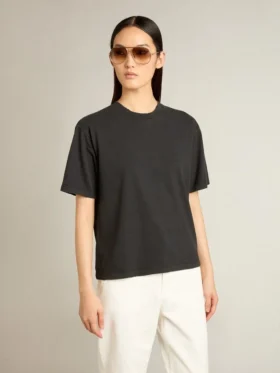 T-shirt noir délavé avec logo inversé dans le dos – Capsule Jersey