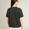 T-shirt noir délavé avec logo inversé dans le dos - Capsule Jersey