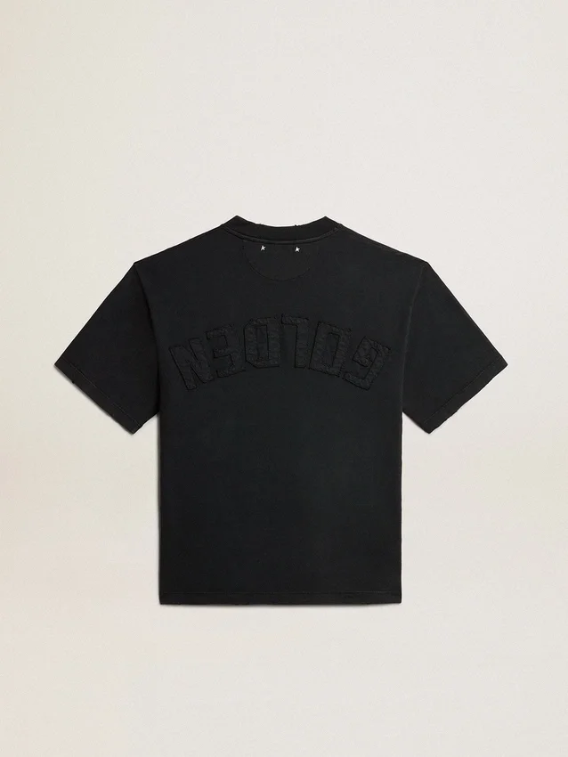 T-shirt noir délavé avec logo inversé dans le dos - Capsule Jersey