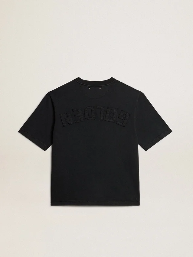 T-shirt noir délavé avec logo inversé dans le dos - Capsule Jersey