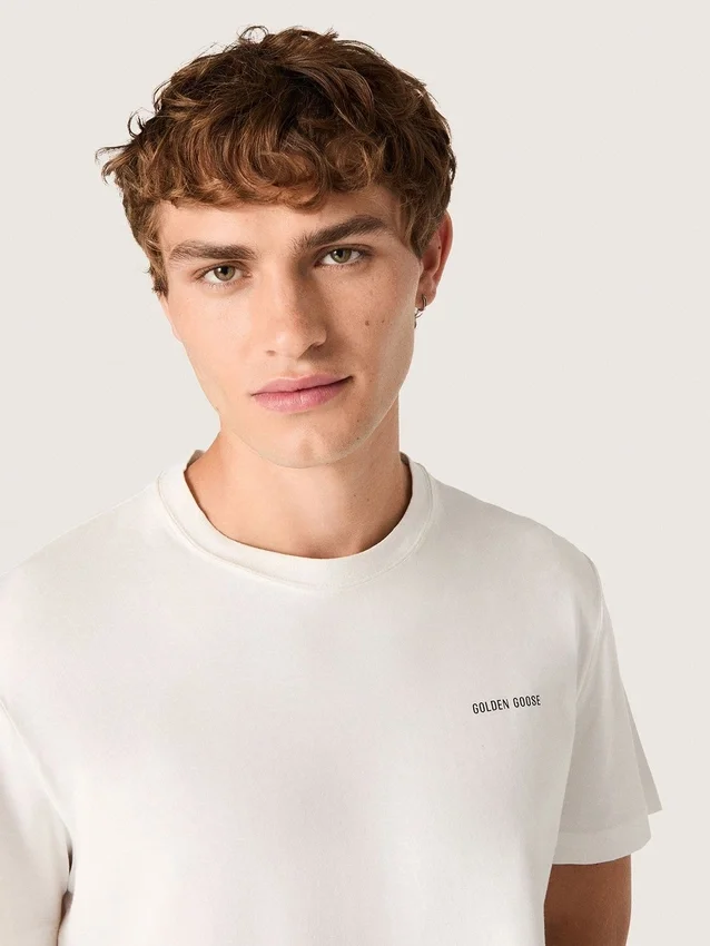 T-shirt pour homme en jersey de coton blanc vintage