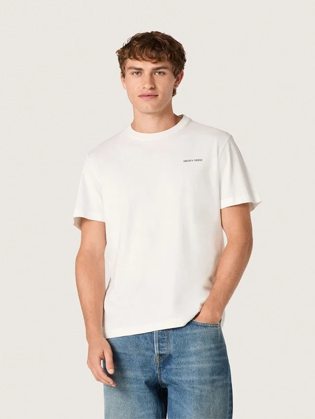 T-shirt pour homme en jersey de coton blanc vintage