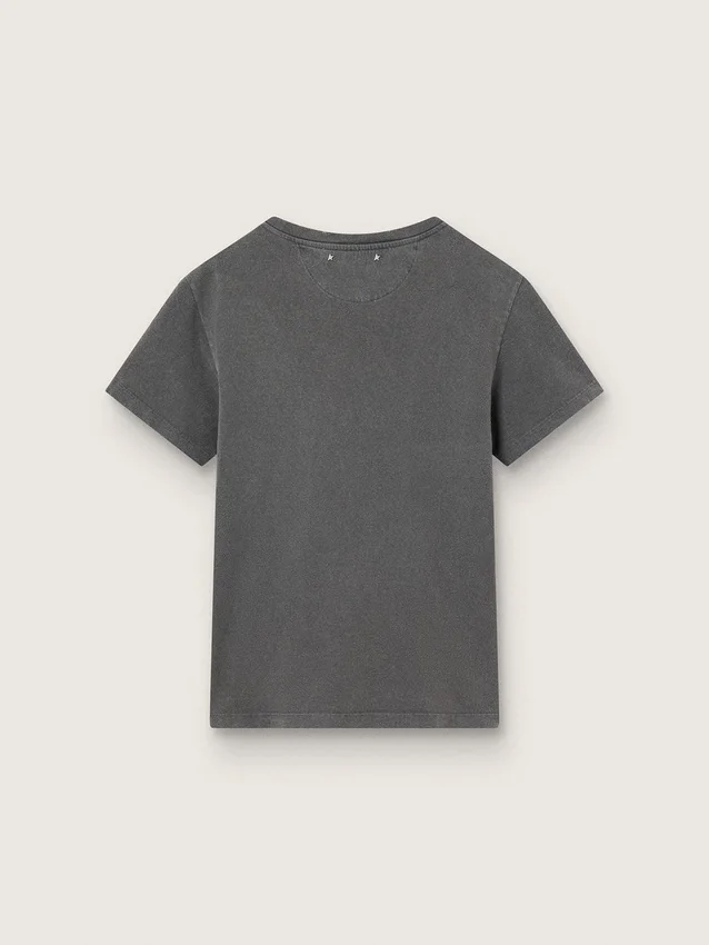 T-shirt slim effet vieilli, gris anthracite