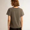 T-shirt slim effet vieilli, gris anthracite