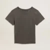 T-shirt slim effet vieilli, gris anthracite
