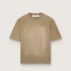 T-shirt unisexe en jersey de coton beige avec logo brodé