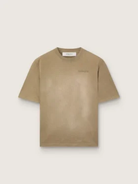 T-shirt unisexe en jersey de coton beige avec logo brodé