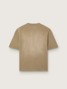T-shirt unisexe en jersey de coton beige avec logo brodé