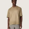 T-shirt unisexe en jersey de coton beige avec logo brodé