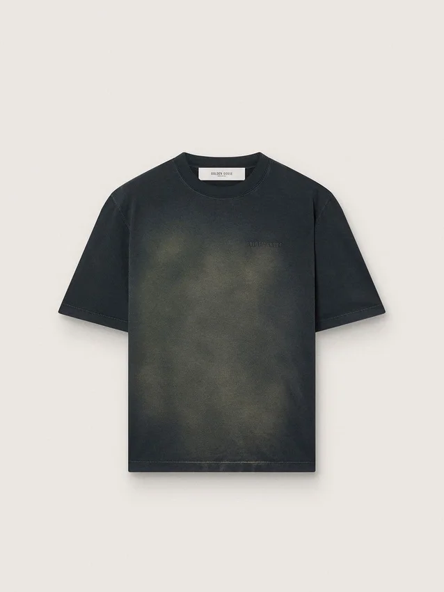 T-shirt unisexe en jersey de coton noir avec logo brodé