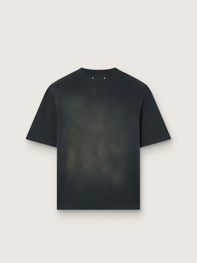 T-shirt unisexe en jersey de coton noir avec logo brodé