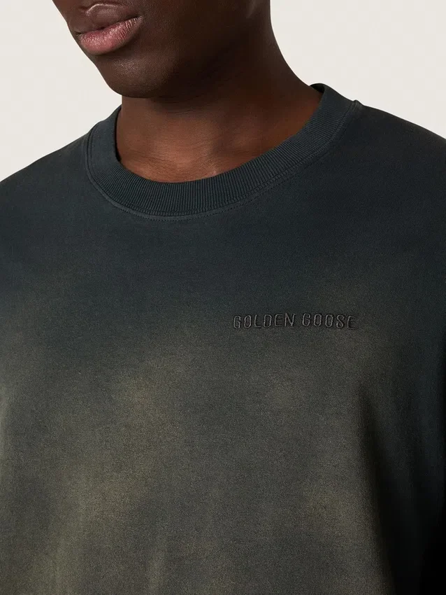 T-shirt unisexe en jersey de coton noir avec logo brodé