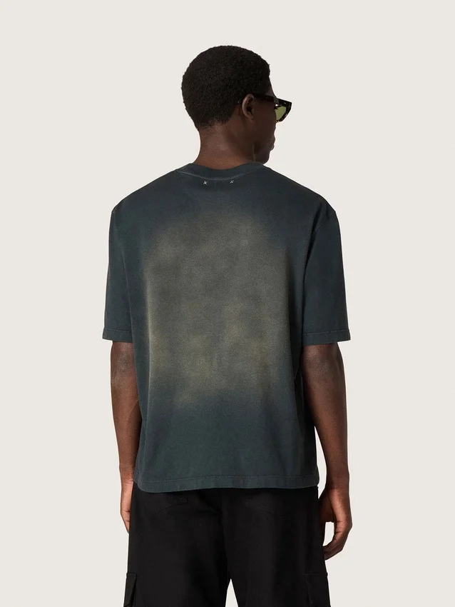 T-shirt unisexe en jersey de coton noir avec logo brodé