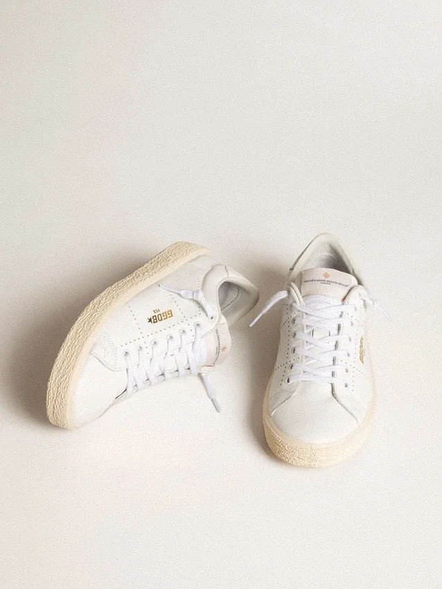Tennis pour femme en cuir blanc
