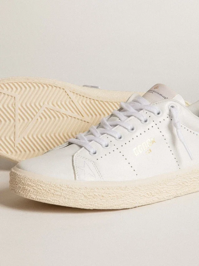 Tennis pour femme en cuir blanc