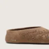 Tierra pour femme en daim couleur tabac avec motif floral et clous