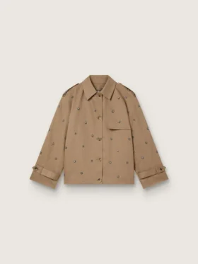 Trench-coat oversize pour femme orné de cristaux