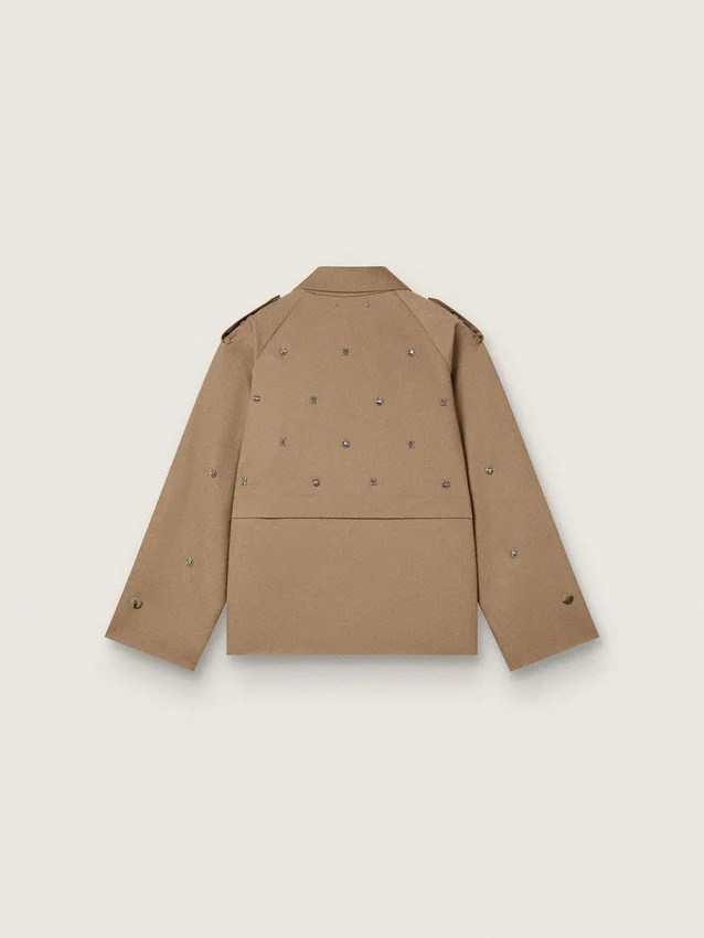 Trench-coat oversize pour femme orné de cristaux
