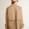 Trench-coat oversize pour femme orné de cristaux
