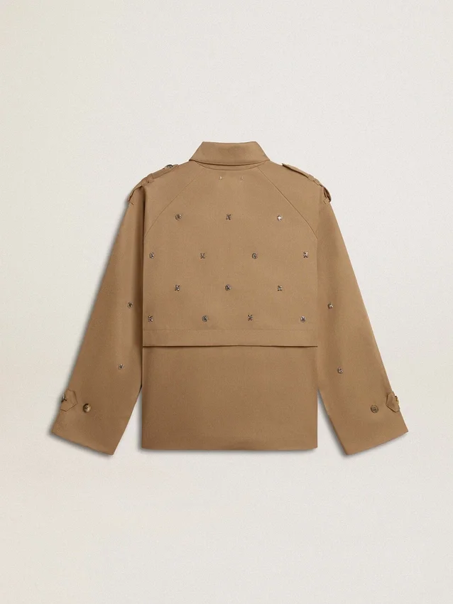Trench-coat oversize pour femme orné de cristaux