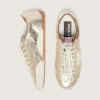True-Star pour femme en cuir platine métallisé avec étoile en daim gris clair