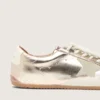 True-Star pour femme en cuir platine métallisé avec étoile en daim gris clair