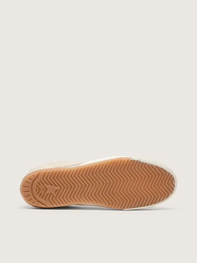 True-Star pour femme en cuir platine métallisé avec étoile en daim gris clair