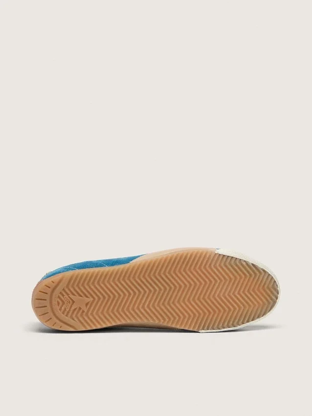 True-Star pour femme en daim bleu sarcelle avec étoile noire et languette de talon crème