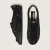 True-Star pour femme en daim noir avec cristaux Swarovski et étoile en cuir noir