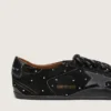 True-Star pour femme en daim noir avec cristaux Swarovski et étoile en cuir noir