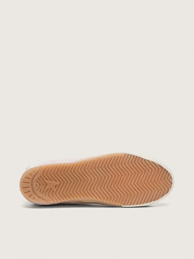 True-Star pour femme en daim rose pastel avec étoile argentée et languette au talon